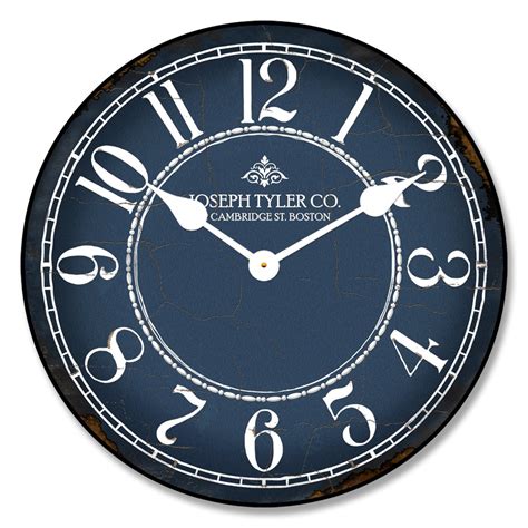 blue large wall clock.